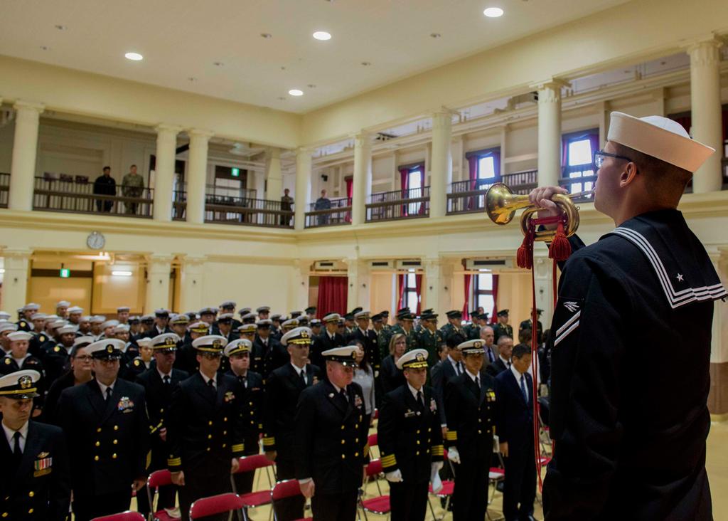 This was followed by a reading of the places American and Japanese forces served, from the Pacific and Tsingtao in 1914 to the last battlefields of France in 1918, by U.S Navy and E.J. King High School Junior Reserve Officer Training Corps personnel and the playing of Taps.