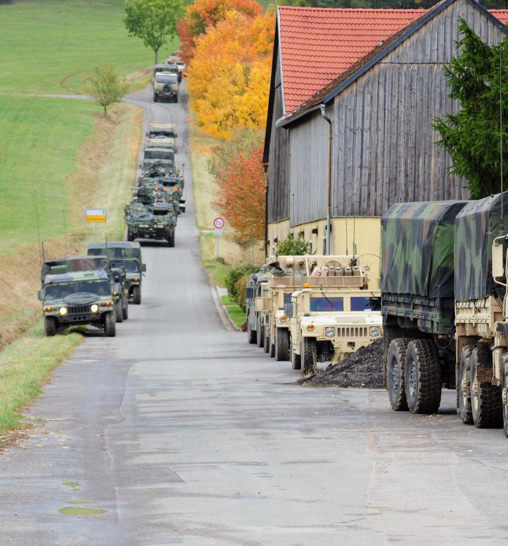 Perspectives On Saber Junction-II Soldiers of 4th Squadron, 2nd Cavalry Regiment, U.S. Army Europe, stage at a village in Germany before entering one of the area s major civilian roads during Saber Junction 2012 last October.