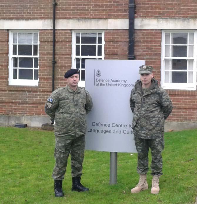 KSF Attends English Language Training In THE UK In January, Lieutenant Colonel Haki Xhemajli from the 2 nd Battalion of Rapid Reaction Brigade and Command Sergeant Major Fetah Zejnullahu, Land Force