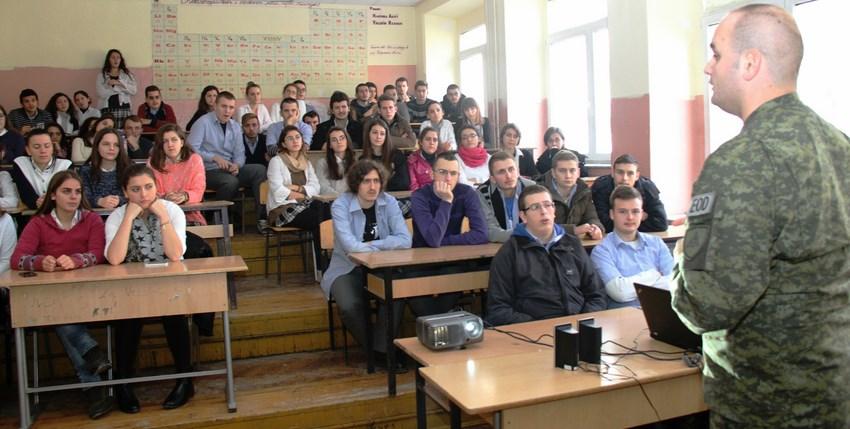 KSF Demining Company Conducts Lectures On The Danger Of Using Pyrotechnics In December members of the Demining Company of the KSF conducted awareness lectures for students of primary and secondary