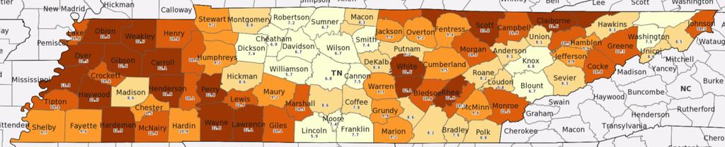 Middle Tennessee unemployment