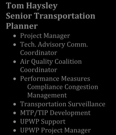 Transportation & AQ Modeling MTP/ TIP Development and Implementation Consultant Oversight Staff