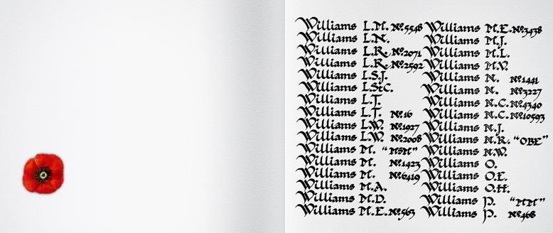 M. E. Williams is remembered in the Book of Remembrance at the Shrine of Remembrance,