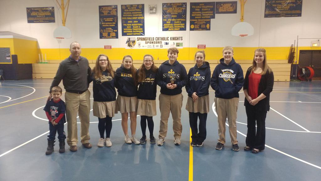 The St. Ursula Award for Academics was presented to the National Junior Honor Society. This group of students places a high level of importance on academic achievement.