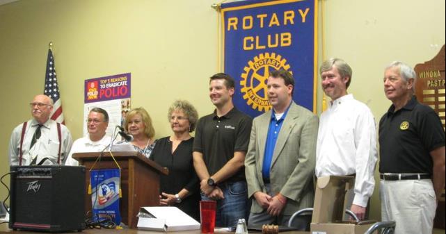The Rotary Club of Winona welcomes a new board for 2017-2018, including President Jonathan Graves and his proud papa, PDG Bob