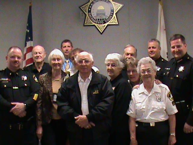 April 15-21 Volunteer Appreciation Week. Sheriff Scott Jones, and North Division Staff pose with some of the Marconi Station house VIPS. From left to right: Lt.