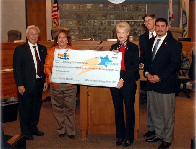 Value of volunteer service in Sacramento County during 2011 is a record-breaking $18 Million.