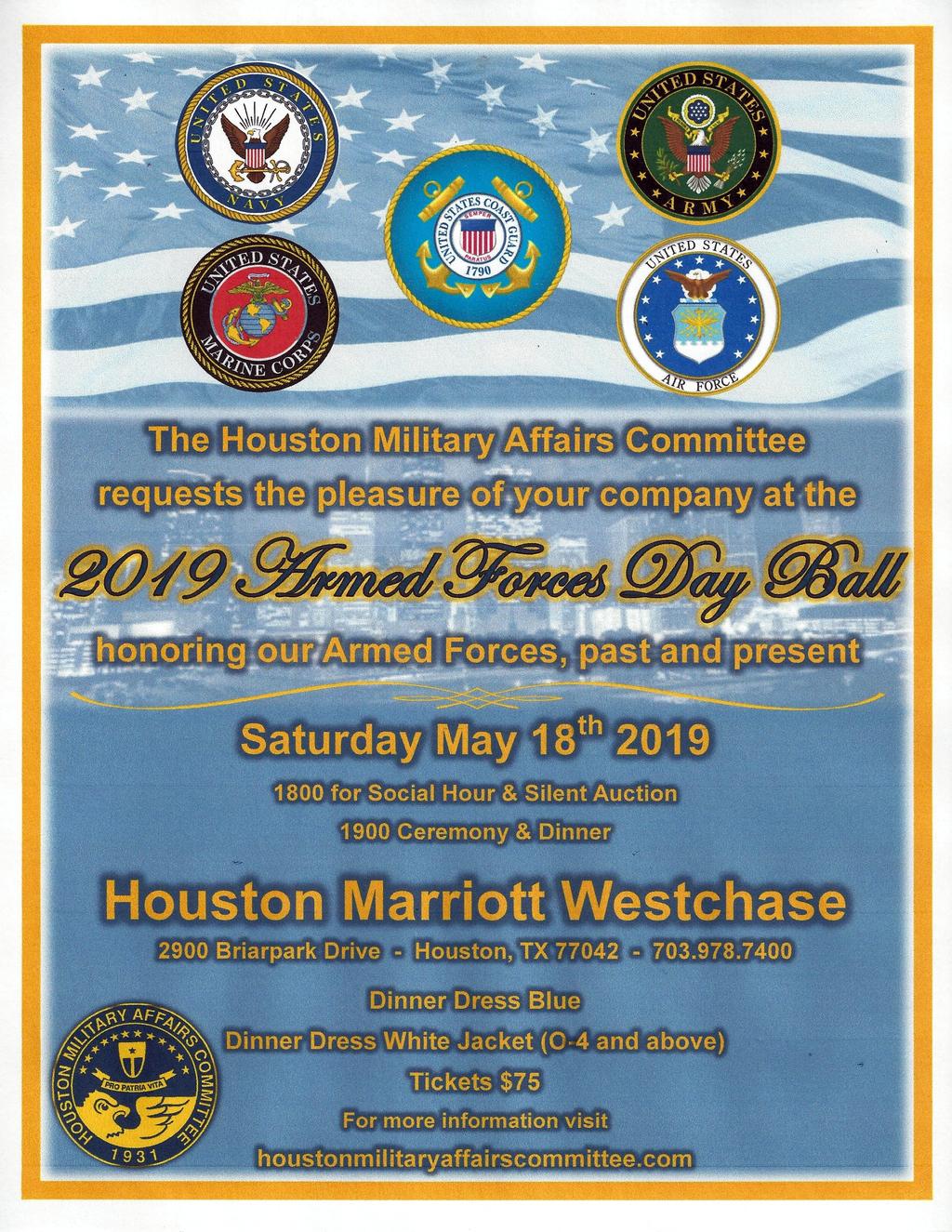 We hope to be well represented at this year s Military Ball on May 18.
