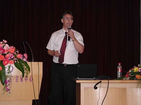 Fig.5: Professor Mark Spong delivers a plenary talk at the 23 rd CCC, 2004. The title of his talk is: The Passivity Paradigm in Robot Control. Fig.6: Professor Hassan K.