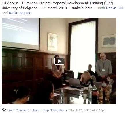 European project proposal development training at the University of Belgrade, 13.