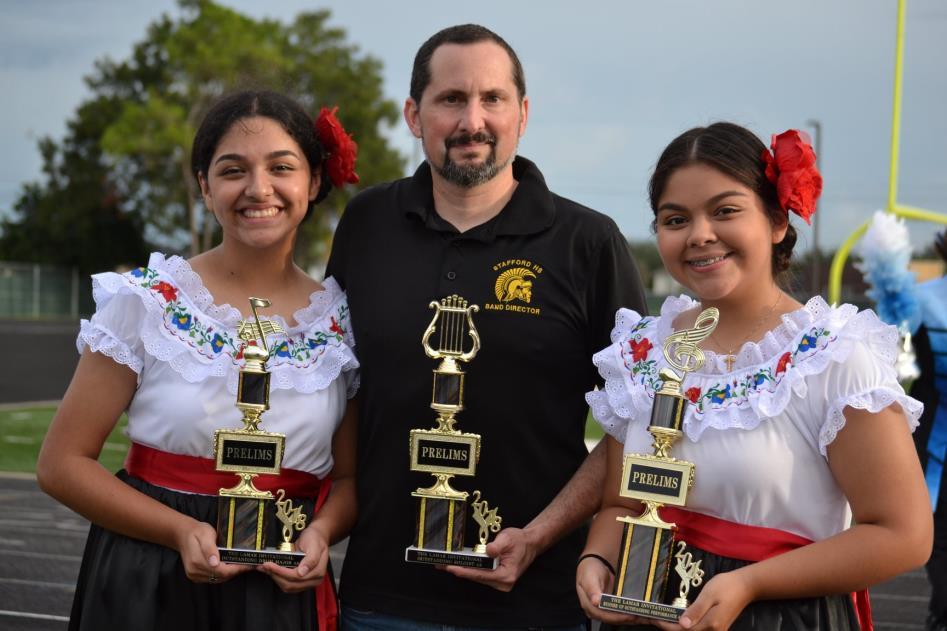 The Stafford band made a first division and received best drum majors and best soloist awards.