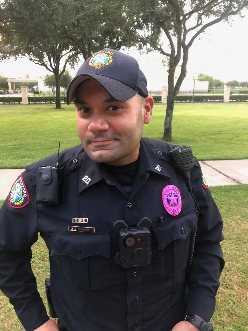 STAFFORD ALUMNI UPDATE Stafford Police Officer Garza, a 2000 Stafford High School graduate, grew up in Stafford when "it was a little country town.