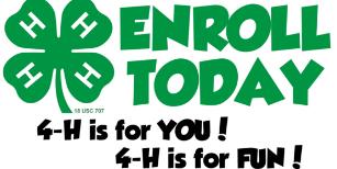 4-H News Page 4 4-H News Enroll in 4-H for the 2018-2019 year! Enrollment for the 2018-2019 is open!