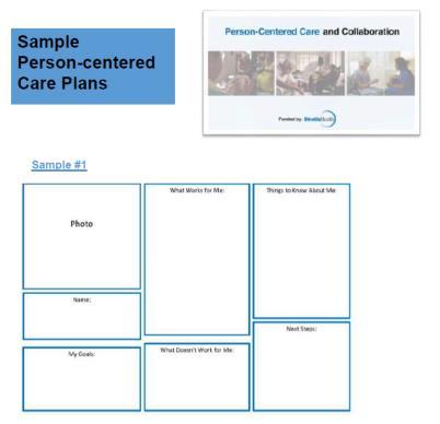 Sample Plans and Templates Geriatric Depression Screening Tool Sample Crisis Prevention Plan Person-centered Care Plan Template
