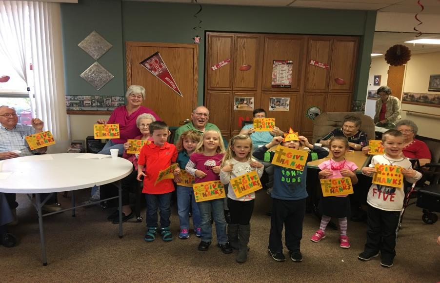 The Bethesda Preschool has been blessed with the opportunity to visit the Henderson Care Center every month during the last year and a half of preschool.