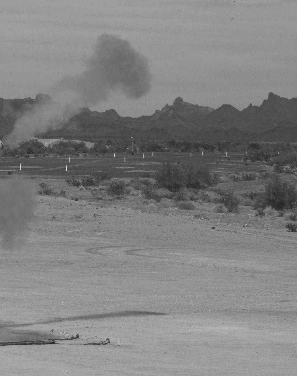 The NLOS-C is one of eight FCS MGVs. Depicted here is the NLOS-C Concept Technology Demonstrator firing its first live-fire round at Yuma Proving Ground, AZ.