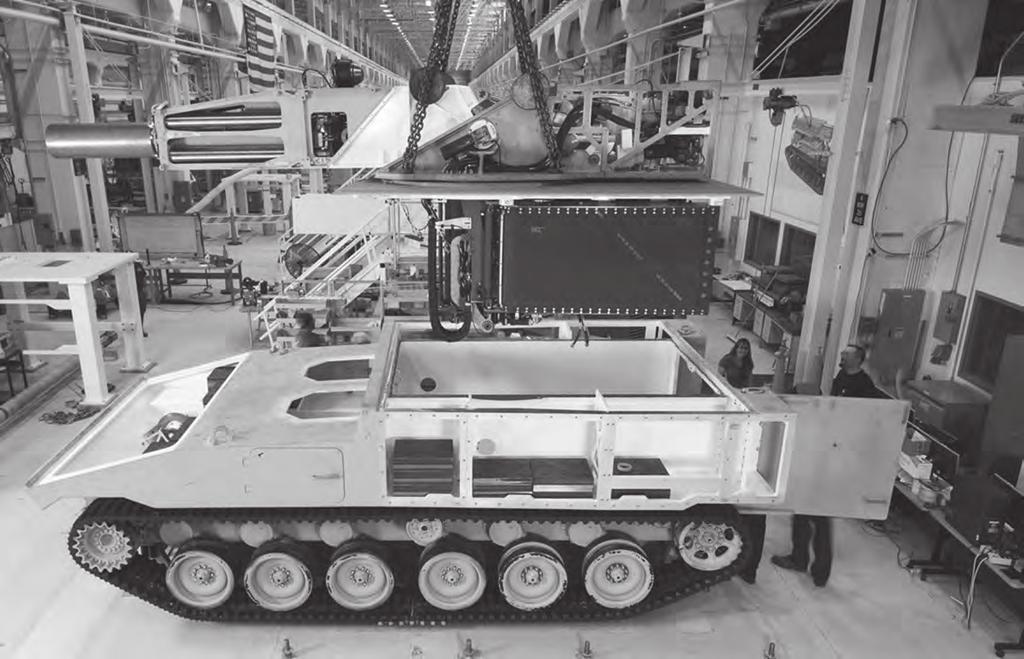 NLOS-C firing platform initial assembly at BAE Systems in Minneapolis, MN. The NLOS-C will have a high level of common parts with the other FCS MGVs.