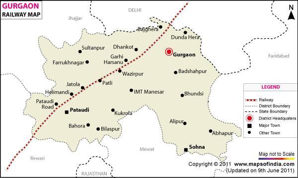 Fig 1.2: Railway Map of Source: www.mapsofindia.com c. Metro Rail Network city is also well connected to National Capital Region by metro train services. 1.3 Topography The height above mean sea level of the district is 190 to 280 m.