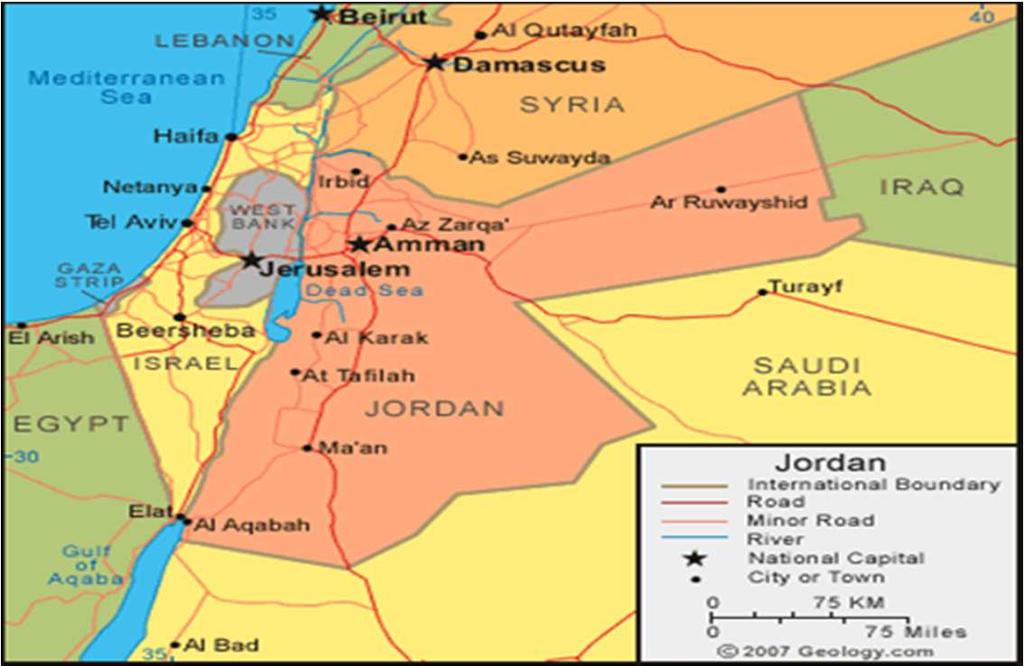 4 Jordan Demographics Population and demographics 89,342 km² of land 6.5 million population 1 epidemiologist per 200,000 population 4.