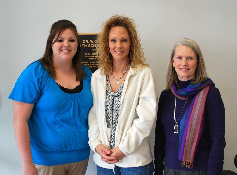 It pleases me to make this donation, because I know they will be well cared for by the institution, said Stout. Karen Reader Memorial Scholarship Awarded Emily Scott, Sharon Stump, and Dr.