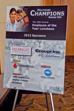 the DFWHC magazine Recognized as Platinum Sponsor from the podium Top logo placement on sponsor