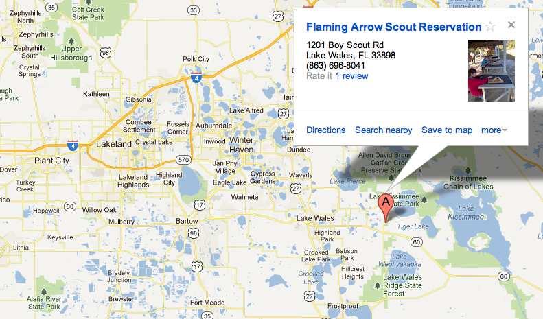 Map and Directions to Flaming Arrow Scout Reservation Flaming Arrow Scout Reservation 1201 Boy