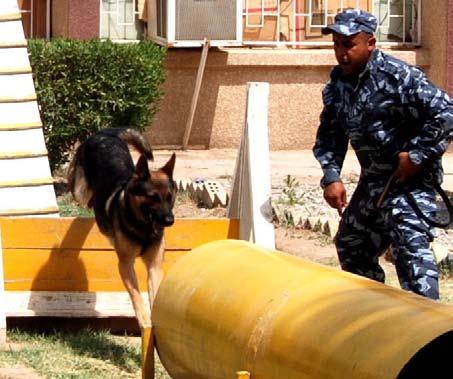 NEWS Story and Photo by Spc. Karen Sampson Baghdad Police College K9 handler graduation U.S. and Iraqi soldiers, along with distinguished members of the Iraqi National Police, gathered at the Baghdad