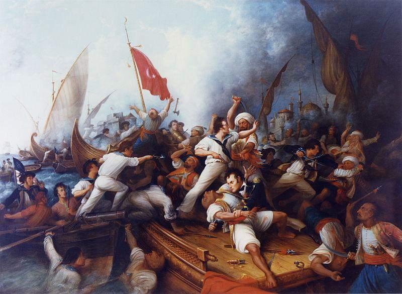 Jefferson s International Challenges People to Meet In the bottom of picture is Lieutenant Stephen Decatur in combat with a Tripolitan Captain.