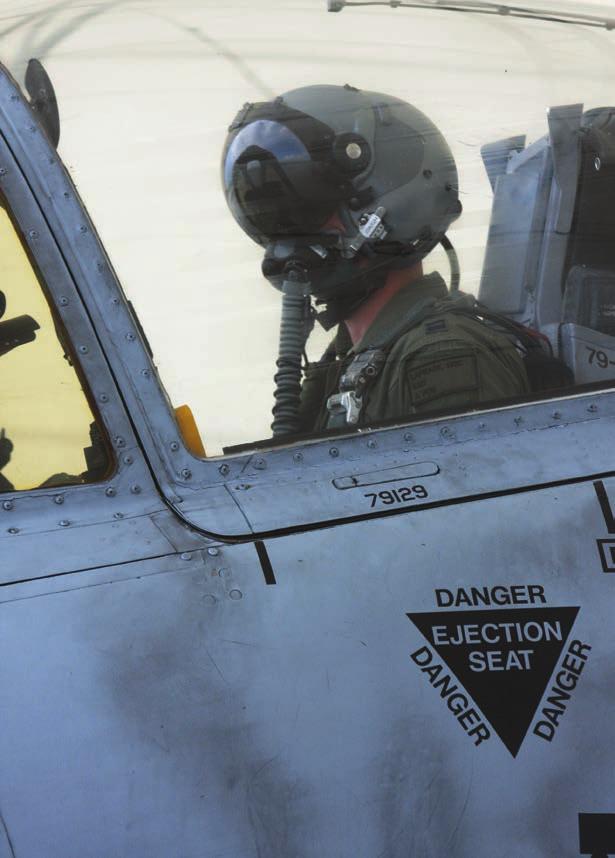 2 Capt. Eric LaPrade prepares to taxi an A-10 to takeoff.