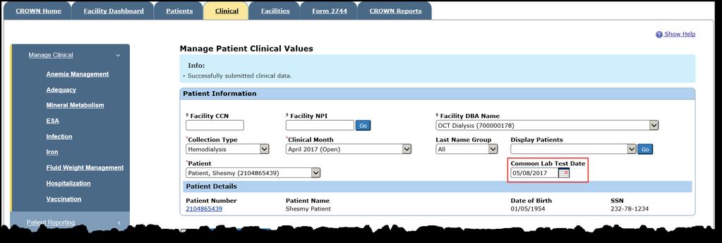 Tutorial Getting Started Tutorial FAQs Demonstration Quiz More Info Enter Clinical Values (CONT.