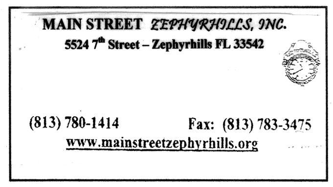 Cut along line and return with payment You are invited to join the Zephyrhills Historical