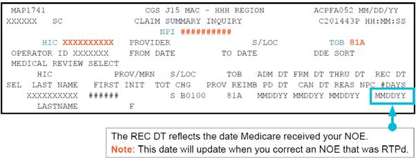 A timely-filed NOTR is one that is submitted to, and accepted by, the MAC within 5 calendar days after the effective date of discharge or revocation.