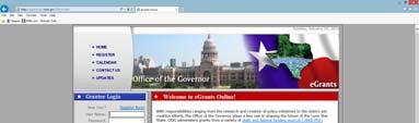 Applicants must use the egrants User s Guide to Creating an Application to start the application process https://egrants.gov.texas.