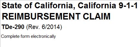 Reimbursement Claim Forms Please use the most current revision 6/2014 of the Reimbursement Claim Forms
