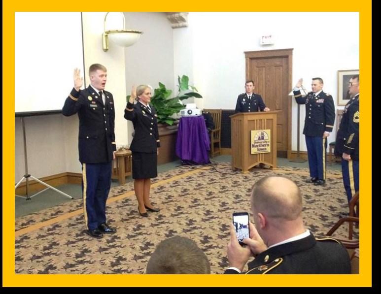 DECEMBER COMMISSIONING CEREMONY During the Fall semester of 2015 UNI ROTC said farewell and good luck to two of its two newest 2nd Lieutenants.