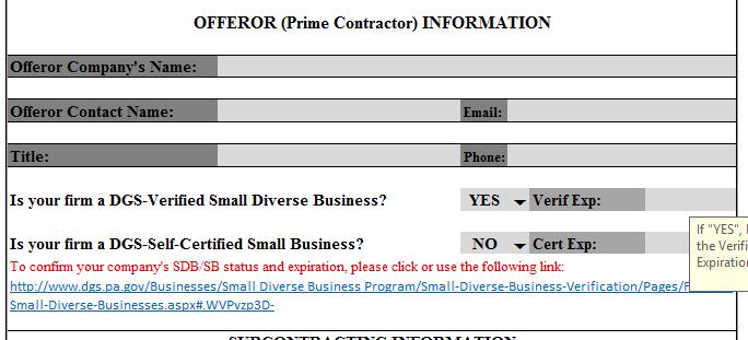 Participation Submittal Form Section 2 Offeror Information Offeror Company s Name This should be the name of the Prime respondent to the solicitation.
