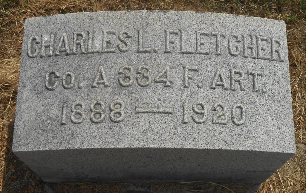 Fletcher, Charles L. Evergreen Cemetery Town of Bristol Western New York Deaths. Charles Fletcher. (Rochester) Democrat & Chronicle. Jul. 30, 1920. p. 4. [Article mentions Fletcher s service.