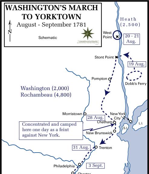 Washington s March to Yorktown 1781 Washington and his forces marched from New York to