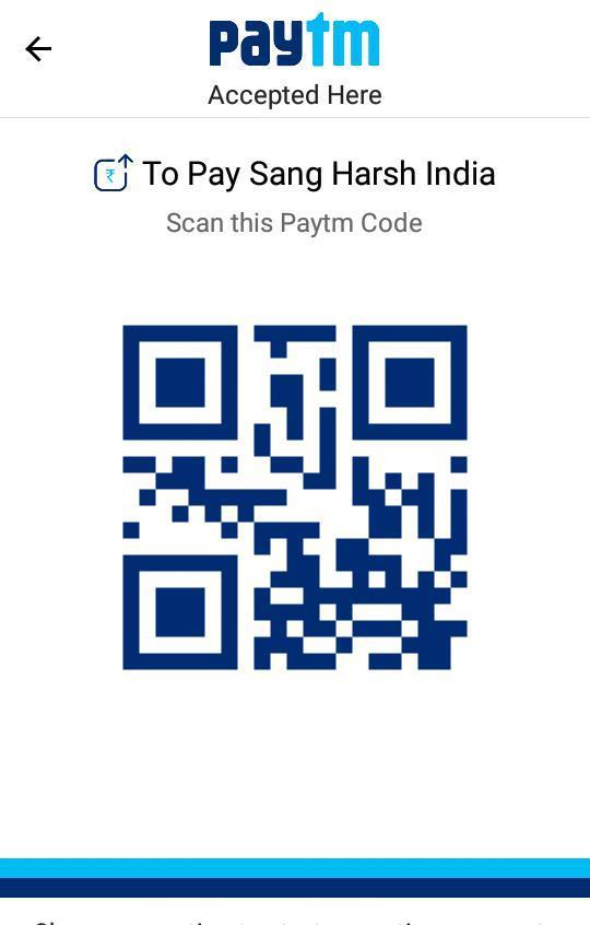 1.) To pay through paytm, scan this code. 2.) To pay through net banking, credit/debit card or UPI, click on the below link or paste this link in your url: https://www.payumoney.