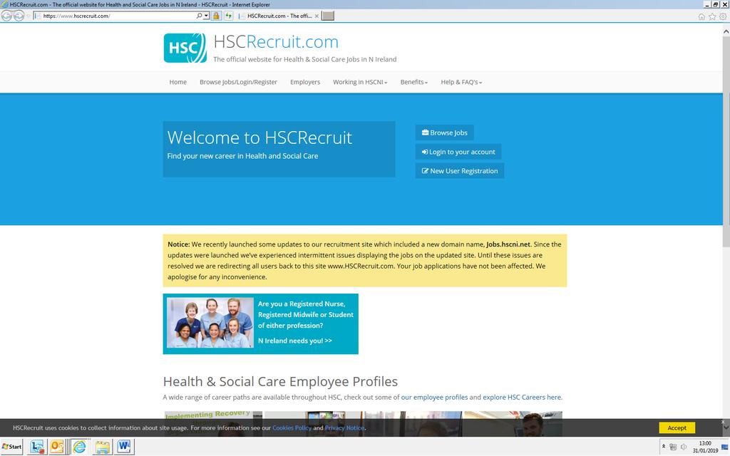 How to use HSC Recruit.Com Link to website: jobs.hscni.