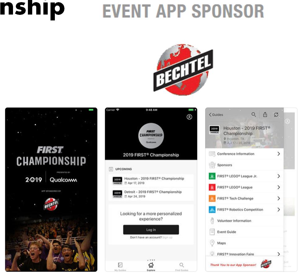 Mobile App: FIRST Championship Free Mobile Application Name: