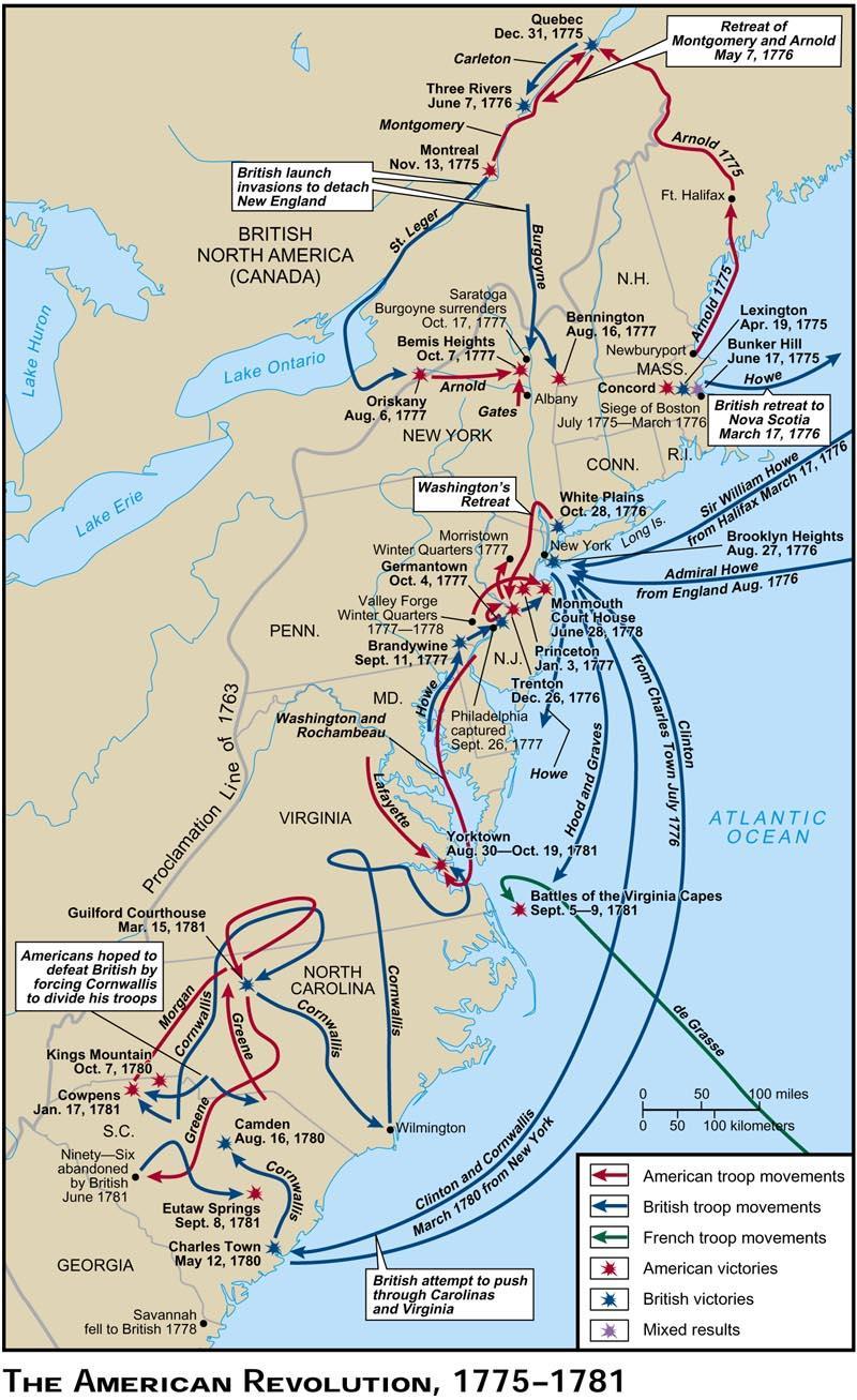 Two phases of revolution 1776-1778 fighting mostly in North