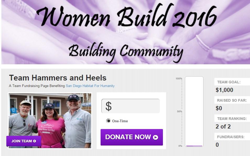 HOW DO I CREATE OR JOIN A TEAM? This is the Hammers and Heels team page. Use this button to join a team. Any money you raise will also contribute to this team s goal.