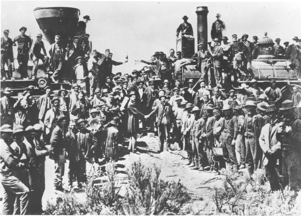 Stage 1 Like building the Transcontinental RR Contractor assistance Hard Crossing Sierra Nevada mtns Golden Spike ceremony Laying