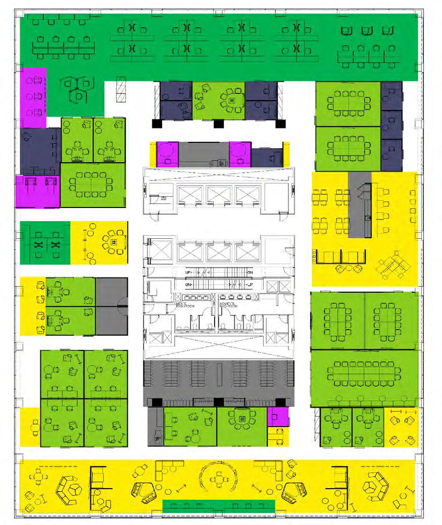 Interactive Sample Plan Workpoint Quantities for a target occupancy of 150: Workstations: 20 Touchdown: 26 Focus Pod: 6 Focus Room: 8 Study: 7 Reflection Point: 3 Active Workstation: 2 Phone Booth: 3