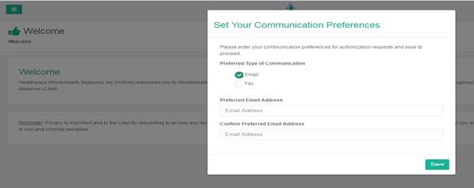 WHOLEHEALTH NETWORKS, INC. PORTAL IN NAVINET, Continued Choice of communication method The portal allows you to choose your preferred method of communicating with WHN through email or fax.