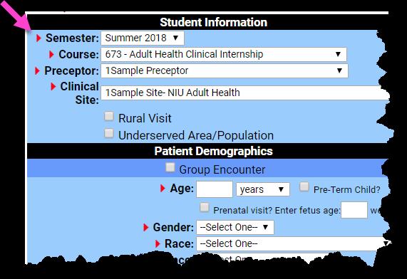Enter all the required data for each patient.