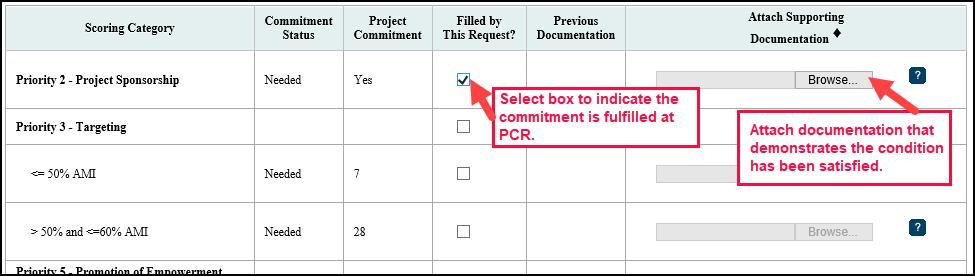SCORING INFORMATION Review the project s scoring categories. To enable the Scoring Category functionality, provide a response to The scoring commitments listed below remain applicable.