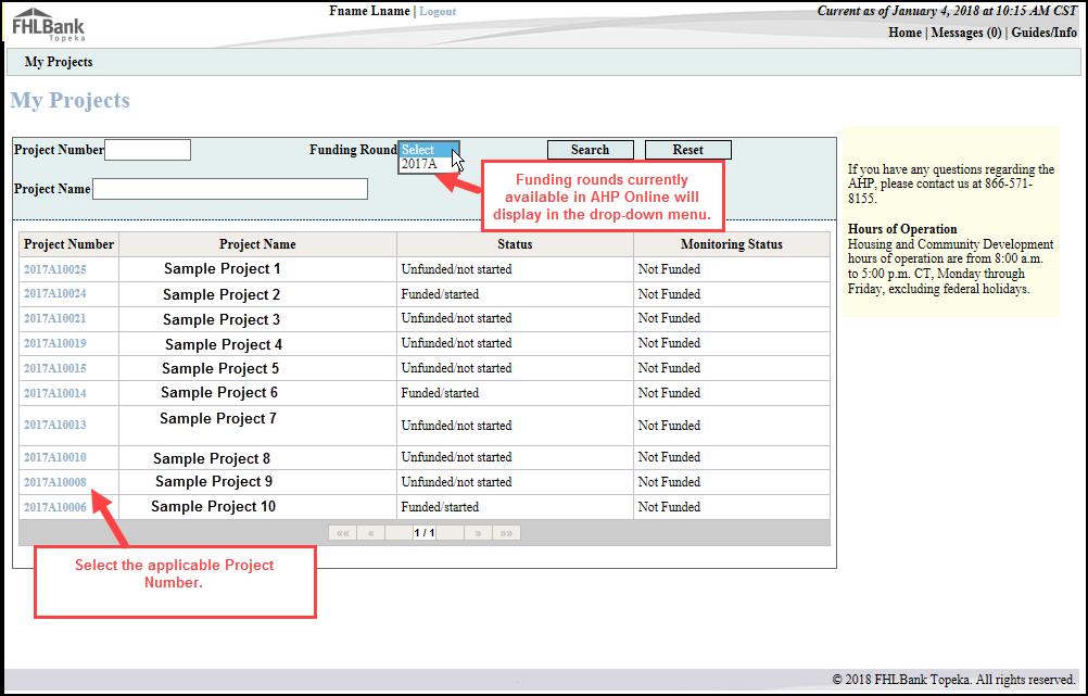 NAVIGATING THE DASHBOARD After you have logged in, you will be directed to your dashboard, also known as MY PROJECTS.