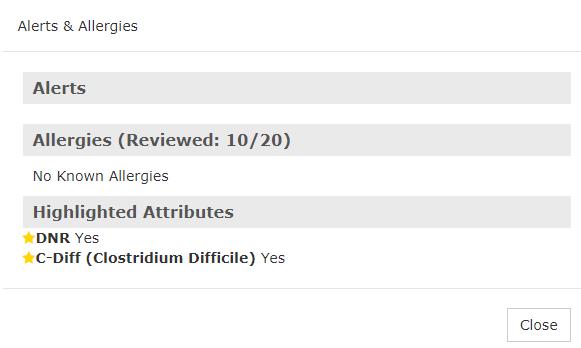 Review Section-Attributes Verify that Location and Level of Care are entered and correct.